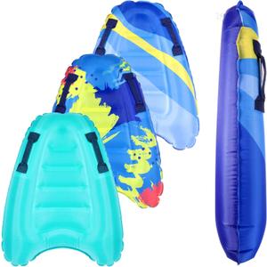 Zhanmai 3 Pcs Inflatable Surf Boards with Handles - Lightweight Summer Floating Surfing Float Boards for Kids, 3 Styles