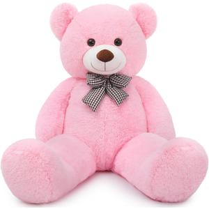 MaoGoLan Giant Teddy Bear 4 Feet,Adorable and Cuddly Big Teddy Bear Stuffed Animal 47", Pink Teddy Bear Plush Gift Decoration for Baby Shower,Party,Birthday,Valentines Day