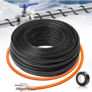40FT3FT-200FT Pipe Heating Cable for Pipe Freeze Protection, Heat Cable for Water Pipes(Metal and Plastic), Pipe Heat Tape Keeps Water Flowing at -40F 5w/ft, 120V Plumbing fixture