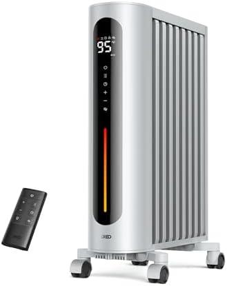 Dreo Oil Filled Radiator Heater, 1500W Radiant Heater with Remote Control, Digital Thermostat, 4 Modes, 24h Timer, 10 Safety Protections, Child Lock, Space Heaters for Indoor Use Large Room Bedroom