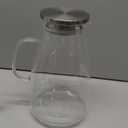 Aofmee 100 Oz Glass Pitcher, 3L Water Pitcher with Lid, Iced Tea Jar with 304 Stainless Steel Lid and Spout, Heat Resistant Jug for Sun Tea, Water Carafe for Cold or Hot Beverage Serveware Juice