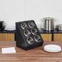 Restaurantware-Met Lux 13.78 x 11.42 x 15.94 Inch Flatware Organizer, 1 Standing Cutlery Holder - Includes 6 Stainless Steel Cylinders, Perforated Design, Black Plastic Utensil Holder, For Breakroom
