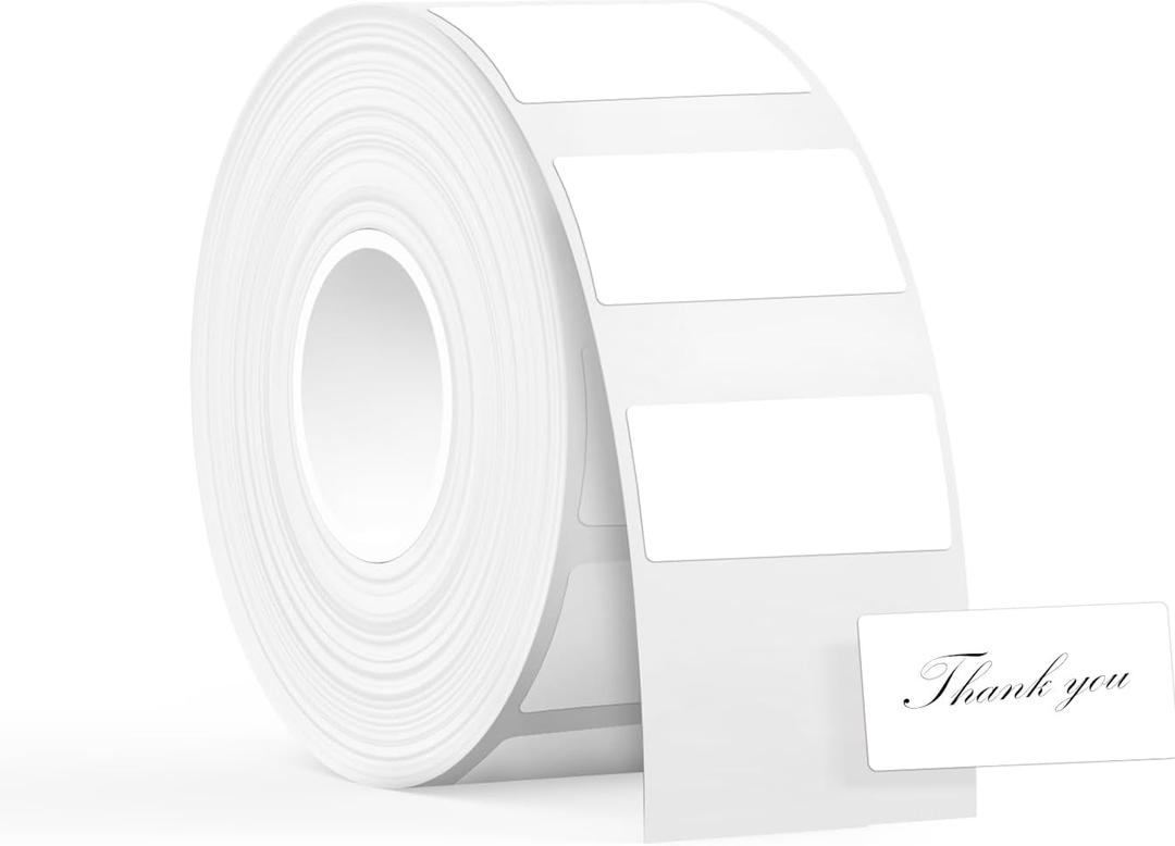 SUPVAN T50M Series Label Maker Tape, 0.78" × 0.39" (20mm × 10mm) 600 Labels/ Roll Genuine Laminated Thermal Label Tape Refill, Waterproof Oilproof Highly Adhesive Auto Detect Labels, White