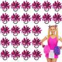 Shappy 2 Color Mini Pom Poms Hair Ropes for Football Cheerleading 4 Inch Ponytail Holder for Team Spirit Sports Dance Cheer