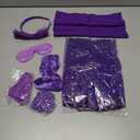 Joizomou Girls 80s Outfit Costume Accessories 7pcs 70s 1980s 90s Costumes with Purple Sparkle Tutu Neon Leg Warmers 80s Neon Scrunchies Gloves Necklace Glass for Cosplay Theme Party