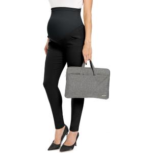 fitglam Women's Maternity Pants for Work & Pregnancy - Office Over The Belly Stretch Skinny Leg Pants with Pockets (Large, 01 Update Black)
