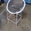 Armen Living Acapulco Modern Indoor Outdoor Patio Steel Metal Counter Chair Bar Stool with Gray Rope, 30" Seat Height