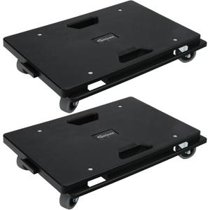 2 Pack Furniture Dolly Upgraded Dollies Connectable with 4 Wheels Small Flat Dolly Cart with 500 LBS Capacity for Heavy Appliance, Black