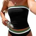 Jolefille Tankini Swimsuits for Women Two Piece Strapless Bandeau Bathing Suits Tops Full Coverage Modest Swim Suits 2026