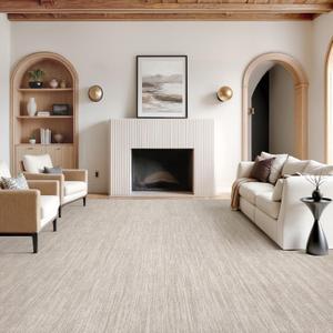 Valenrug Washable Rugs 6x9 - Stain Resistant 6x9 Area Rugs for Living Room, Non Slip Backing Gradient Printed Rugs for Bedroom, Foldable Machine Washable Area Rug(6'x9', Beige)