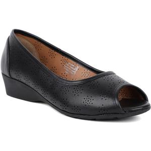 BATA Womens Sarina Peep-Toe Ballerinas Sandal | Lightweight Ballet Flat Slip On Shoes | Cushioned Insole & Flexible Sole Slippers | Stylish Casual Flip Flop for Work, Travel and Everyday Comfort (3, Black)