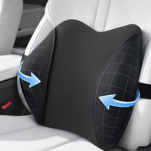 Lumbar Support Pillow for Car Seat – High-Density Memory Foam, Provides Comfort for Long Drivers, Relieves Lower Back Discomfort, Adjustable Strap Stays Put, Fits Most Cars, SUVs & Trucks (Black)