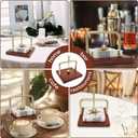 Gold Wood Napkin Holder for Table, Cocktail Napkin Holder for within the Limits of 4.54.5 inch Napkin,Wooden Square Napkin Dispenser with Metal Center Ball for Kitchen Bar Wedding Party