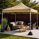 8x8 Canopy Replacement Top Cover for Straight Leg Frame with Center Support Pole, Waterproof UV Resistant Pop Up Canopy Tent Top with Air Vent, Top Only (Beige)