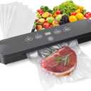 Food Vacuum Sealer Machine, 75kPa Compact Vacuum Sealer for Food, 4-in-1 Food Sealer with Digital Timer, Moist/Dry, Pulse, Seal Modes, Includes 20 Vacuum Bags, Perfect for Freezer Storage
