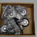 Caster Wheels - 3 Inch Casters Set of 4 Heavy Duty, BOSGEOT Locking Industrial Caster with 360 Degree No Noise Polyurethane Wheels, Swivel Plate Casters with Brake - Pack of 4