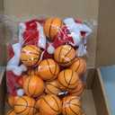 Mini Christmas Basketball Ornament with Red Santa Hat Hanging Foam Sports Balls Decorative Soccer Ornaments for Christmas Tree Xmas Gifts Home Decor Party Supplies