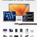 Silkland USB C Monitor Display Cable 10FT [4K@144Hz/60Hz 8K@30Hz], USB C 3.2 Gen 2x2 Video Cable, 20Gbps Data Transfer, 240W PD Fast Charge, Type C Compatible with iPhone 16, MacBook Pro, iPad