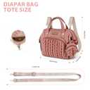 FHELAD Small Diaper Bag Backpack, Toddler Diaper Bags Waterproof Multi-Function Newborn Baby Stylish Mini Tote Maternity Bags (Pink with Pacifier Case)