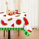 2-Pack Watermelon Tablecloths 51x87 Inch Watermelon Party Tablecloths Disposable Plastic Table Covers Melon Table Cloth Melon Tablecloth for Summer one in A Melon Party Decorations