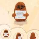 3 x Emotional Support-Nuggets-Positive-Potato, Funny Encouraging Pickle with Base, Mini Cute Knitted Crochet Plush Dolls, Handmade Birthday Gifts from Friend/Family - Orange