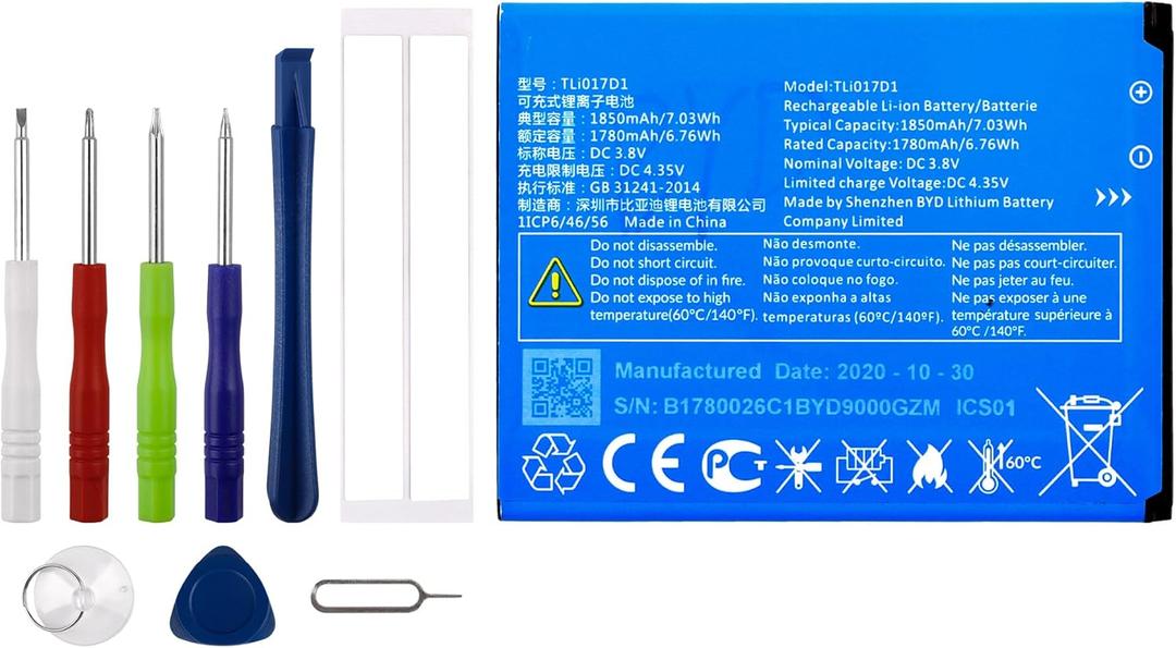 TLi017D1 Replacement Battery for TCL Flip Pro VZW-TCL-4056W Phone with Specialized Toolkit.