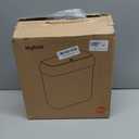 MOPALL Small Bathroom Trash Can with Lid, 2.6 Gallons / 10 L Slim Plastic Garbage Bin with Pop-Up Lid, Mini Waste Basket Can Dog Proof for Kitchen, Bedroom, Office, Laundry, Toilet, Rv, White