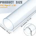 Sasylvia 4 Sets Dust Collection Clear PVC Pipe 4 x 36 Inches Long Rigid Clear Tube with Rigid Strap Clamp Heavy Duty Unbreakable Plastic Pipe Stainless Steel U Bracket for Dust Collection