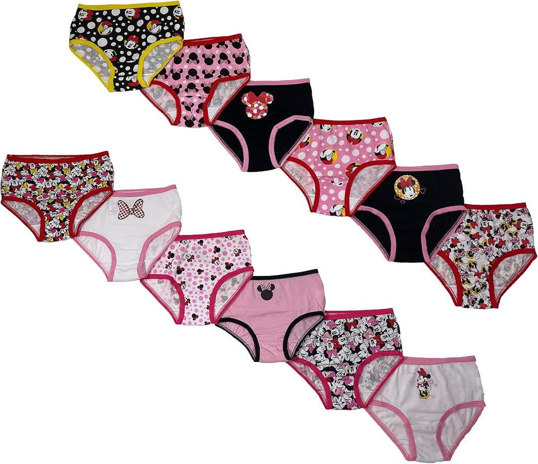 Disney girls Minnie Mouse Exclusive 12-PK Avent Box of Panties Perfect for Gifting & Potty Training Fun in Size 4T