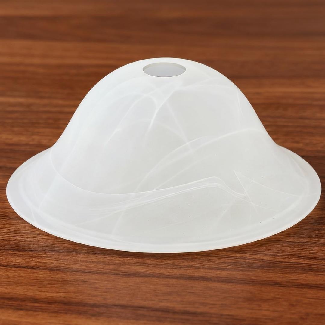 Glass Lamp Shade Replacement 12"D x 4.75"H,Lamp Shades For Floor Lamps Suitable for E26 Socket Torchiere Lamp Shade Glass Shades Ceiling Fan Light Covers Ceiling Fan Globe Replacement Glass Bowl