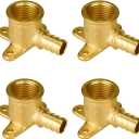 SUNGATOR 4-Pack Pex Drop Ear Elbow 1/2", No Lead Brass Fittings, UPC Certified, ASTM F1807