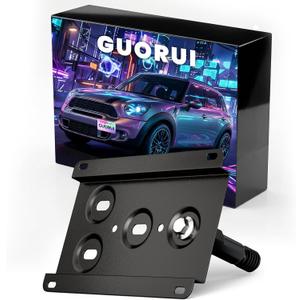Front License Plate Holder Compatible with Mini Cooper S Countryman Peaceman R60 R61 F55 F56 2014-present No Drill Tow Hook License Plate Bracket, Car Number Frame with Anti-Theft Mounting Screws