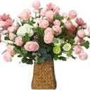 Tigeen 36 Heads Ranunculus Artificial Flowers Fake Silk Mini Ranunculus Flowers Bulk for Wedding Centerpieces Arrangements Bridal Shower Decor(Light Pink)