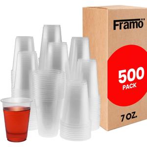 7 Oz Clear Disposable Plastic Cups, for Any Occasion, Ice Tea, Juice, Soda, and Coffee Glasses for Party, Picnic, BBQ, Travel, and Events (500 Pack)