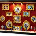 DIY Mini Museum Picture Frames Set, Museum of Us Silhouette Shadow Box with 15 Vintage Mini Frames & 10 Mini Figurines, Family Photo Memory Display Case for Anniversary, Wedding, Home Decor