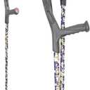PEPE Mobility Folding Crutches for Adults, Open Cuff, Adjustable Height, Aluminium, Orthopaedic, Elbow Crutches Women and Men, Black