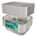 Aluminum Pans With Lids 9x13 [30 Sets] Aluminum Foil Pans Trays With Lids - Half Size Tin Foil Disposable Pans For Baking, Roasting, Cake Serving Dishes, Catering Supplies, Steam Table Chafing