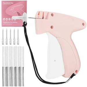Fonwill Clothing Label Gun,Standard Retail Price Tag Labeling Gun Kit,Having 5 Needles, 1000 Micro Fasteners,Suitable for Store,Warehouse,Consignment,Yard Sale,etc.(Pink-1)