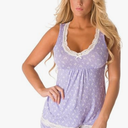Velvet Kitten Sexy and Sweet Short PJ Set for Women 543188 (Black Floral, Large)