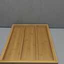 Purawood Kitchen Drawer Organizer - Expandable Utensil Drawer Organizer for Kitchen, Cutlery Tray & Silverware Organizer, 3-5 Slots - Bamboo Organizer for Utensils & Flatware (Natural)