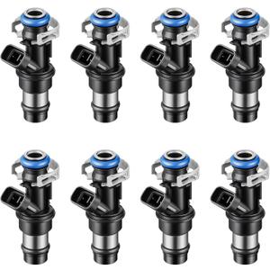2 Holes 8Pcs Fuel Injectors Compatible with Chevy Chevrolet Tahoe Silverado Suburban Express 1500 2500 3500 GMC Sierra Yukon Cadillac Escalade Buick Rainier 4.8L 5.3L 6.0L Replace 17113553