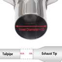 2PCS Exhaust Tip 2.5" Inlet 2" x 6" Outlet 10" Long Rolled Rectangle Exhaust Tailpipe Tips Stainless Steel Polished Diesel Pipe Weld On