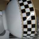 Porlien Checker Pattern 20-piece Round Dinnerware Set for 4, Porcelain Dinner Sets, 11 inches