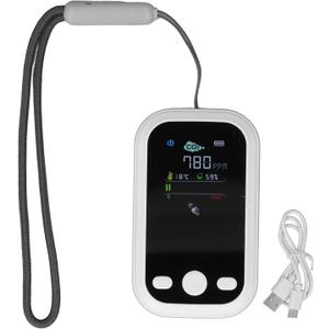 Portable 4 in 1 Carbon Detectors, Portable CO2 Detector, Type C Charging Temperature Humidity Tester Portable Air Quality Monitor for Various Indoor Settings