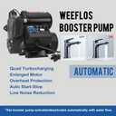 1.5HP Automatic Booster Pump, 1600 GPH Water Pump, 100ft Max Head, Mechanical Pressure Switch, Self-Priming Utility Pump for Shower, Irrigation, Basement, Garden, Pool (1.5HP/100FT)