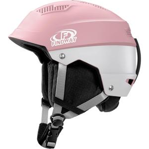 Findway Pro Ski Helmet, Goggle Compatible Snowboard Helmet,[Safety-Certified & Removable Liners] Shockproof and Lightweight Snow Sports Helmet for Men, Women & Youth (Large, White Pink)