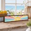 Summer Decor, Hello Sunshine Sign, Front Door Decor, Summer Wood Decors for Home, Office, Garden, Bedroom, Housewarming Gift, Sunshine Gifts, Rustic Farmhouse Decors, 14.9x3.3 inches