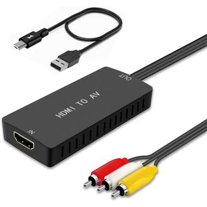 HDMI to RCA Converter, HDMI to Composite Video Audio Converter Adapter, HDMI to AV, Supports PAL/NTSC for PS4, Xbox, Switch, TV Stick, Blu-Ray, DVD Player,