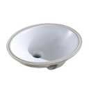 AMASHEN 18 Inch Vessel Sink Oval Undermount Bathroom Sink Ceramic Vanity Sink with Overflow, White UB-11