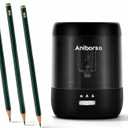 Electric Pencil Sharpener, USB & Battery Operated, Adjustable Nibs, Automatic Pencil Sharpener for Kids, Classroom, School, Home, Office, Black